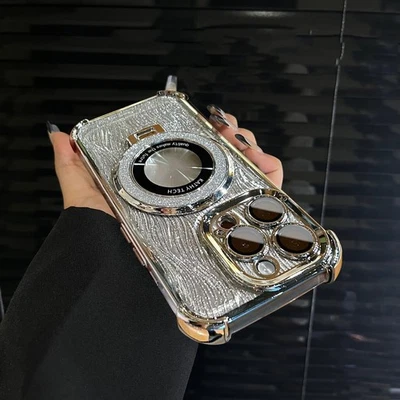 Funda magnética para teléfono iPhone 17 Air 17 16 15 14 Pro Max Plus 13 11 12 con soporte Foto 1 de 4