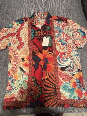 Mens NWT Robert Graham button-down  s/s  Hawaiian style shirt Multi-clr  L - Image 1 of 4