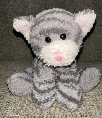 Russ Berrie Tabbies Gray Stripes Kitty Cat Plush Stuffed Beanie 23250 Luv Pets - Image 1 of 4