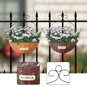 Hanging Planter Lightweight Hand Woven Wall Mounted Flower Basket for Garden - Picture 1 of 16