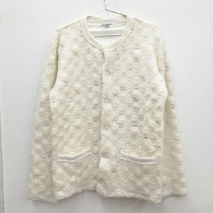 Yohji Yamamoto POUR HOMME Textured Wool Cardigan White Size 2 HD-T36-871 - Picture 1 of 5