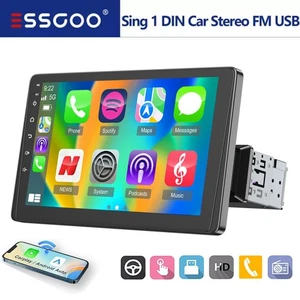 Single 1 DIN 9" Car Stereo Radio Apple CarPlay FM BT USB Touch Screen MP5 Player - Picture 1 of 16