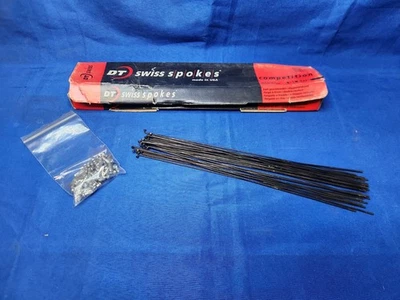 Nuevo de Lote Antiguo Caja 30 Radios Swiss Competition Negro 2.0 296mm CON PEZONES Foto 1 de 3