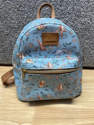 Loungefly Disney Winnie the Pooh Sketch Daisies Blue Mini Backpack Tigger - Image 1 of 4