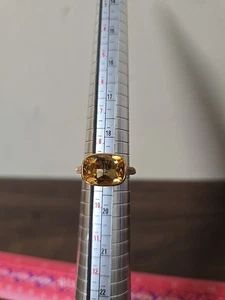 Raritäten Ring 14 Karat vergoldet Sterlingsilber 14 x 10 mm Citrin Größe 9 - Bild 1 von 5