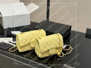 Bolso de hombro de cuero genuino con celosía de diamantes acolchado con cadenas solapa carteras B11 - Imagen 1 de 13
