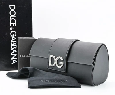 DOLCE & GABBANA DOLCE GABBANA Glasses Case Rhinestone Black Lady Premium LARGE with Magnetic Closure