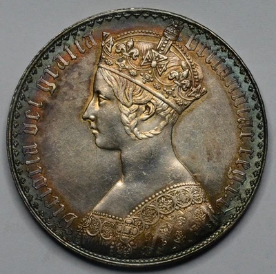 Gran Bretaña 1847 Victoria Plata Prueba Corona Gótica 28.21g 4-089 Foto 1 de 3