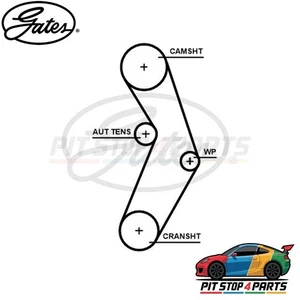 GATES KP15673XS Timing Belt Kit Black 350 mm Fits Fiat 500 / 595 / 695 2008-2025 - Picture 1 of 6