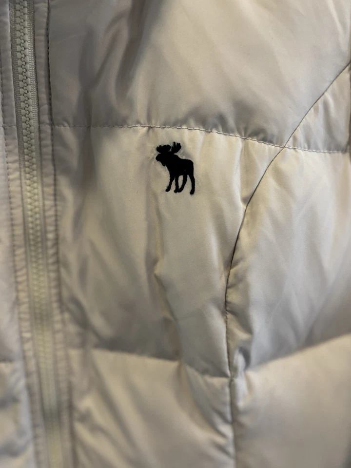 Abrigo de invierno para niños, talla grande, Abercrombie Fitch, color tostado cremallera con capucha Foto 1 de 4