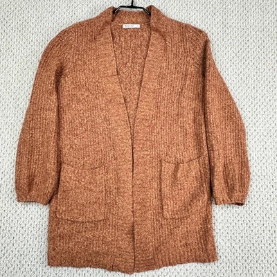 Cárdigan Ontario capa marina para mujer S naranja óxido frente abierto suéter bolsillos Foto 1 de 4