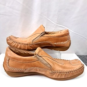 Prada Loafers Shoes Brown Tan leather Mens  Slip On Loafers Size EU 41 UK 7.5 - Picture 1 of 5