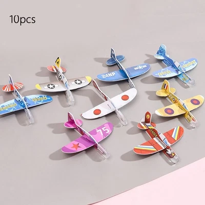 10Pcs Foam Gliders Planes Toys for Kids Throwing Foam Plane Easy to Assemble - Image 1 of 4