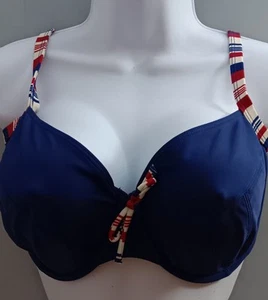 Patriotic Theme ( Dark Blue + Red & White ) Swimming Bra By Panache Sz 32DDD/E - Picture 1 of 6