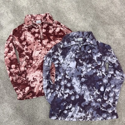 Columbia Mujer 1/4 Cremallera Polar Pullover M - Rojo/Rosa y Púrpura CONJUNTO DE 2 Foto 1 de 4