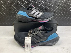 NEW Men's Adidas Ultraboost 21 Carbon Black Teal Reflective FZ1921 Size 10.5 - Picture 1 of 12