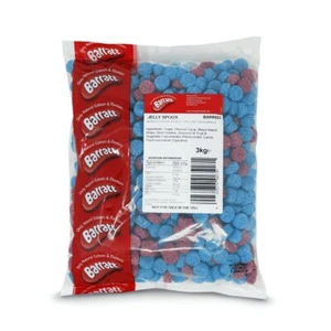 Barratt Jelly Spogs 3kg Bag Pink and Blue Liquorie Jelly Sweets Sealed Bag - Picture 1 of 1