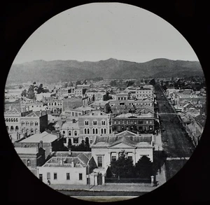 Magic Lantern Slide CHRISTCHURCH FROM CATHEDRAL TOWER C1885 PHOTO NEW ZEALAND - Picture 1 of 2