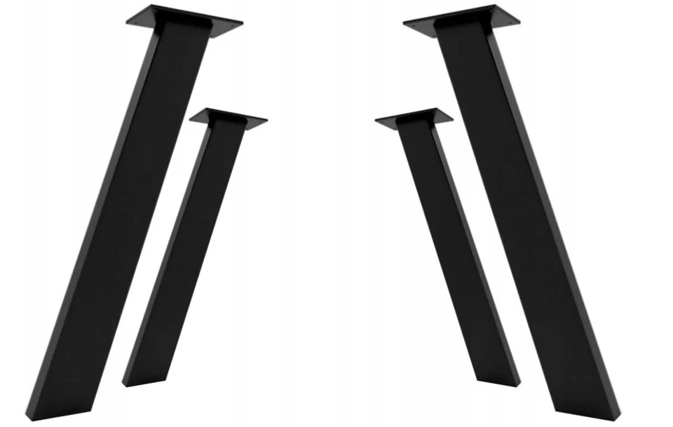 4pcs Metal Table Legs Furniture Feet H90cm - 8x4cm - Matt Black Textured - Imagem 1 de 4