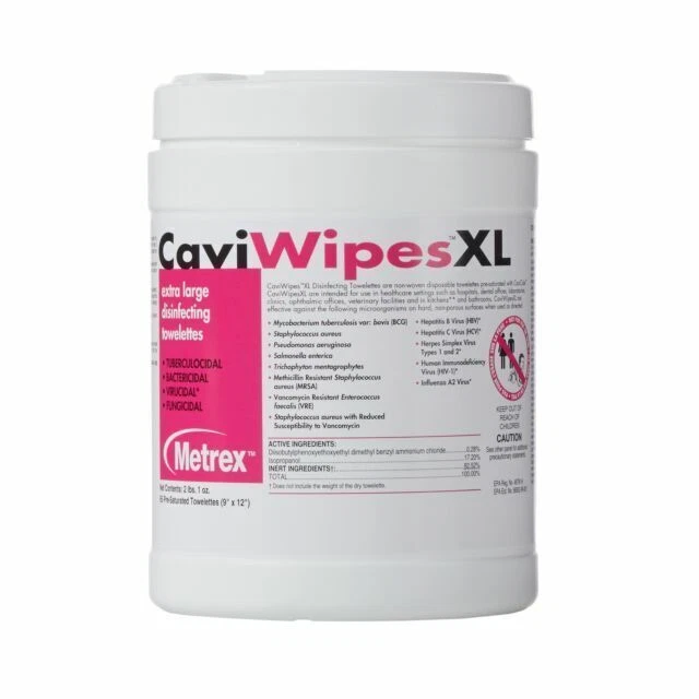 Metrex CaviWipesXL Surface Disinfectant Towelettes