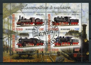 Chad 2013 CTO Steam Trains Locomotives Engines 4v M/S IV Railways Rail Stamps - Picture 1 of 1