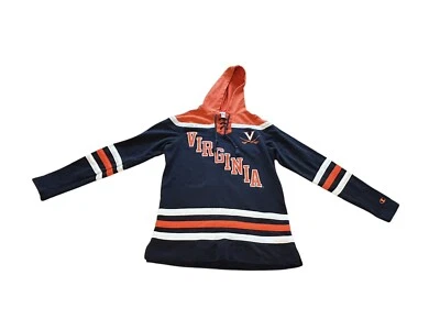 University of Virginia Cavaliers CHAMPION SpellOut Lacer Hockey Hoodie Size S - Image 1 of 4