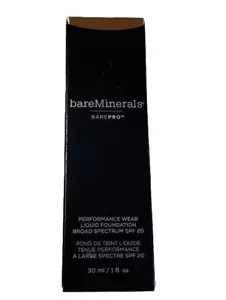 NEW bareMinerals BAREPRO Cocoa 30 Liquid Foundation SPF20 Flawless Coverage - Picture 1 of 6