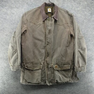 VTG Carhartt Jacket Mens 2XL Brown C52 Chore Barn Coat Western Blanket Lined 90s - Picture 1 of 16