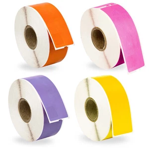 DYMO LW 30252 Etiquetas de Dirección - CUATRO Rollos - UNO cada AMARILLO LAVANDA NARANJA ROSA - Imagen 1 de 8