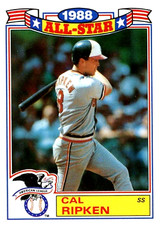 1989 Topps Glossy All-Stars #5 Cal Ripken 2 Asterisks BAD CORNER Orioles HOF