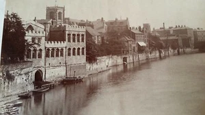 1880'S ANTIQUE PHOTOGRAPH - YORK THE GUILD HALL & SELBY ABBEY - JAMES VALENTINE - Picture 1 of 6