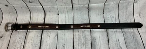 CAVENDER'S black brown embroidered southwestern aztec leather belt size 30 NWOT - Picture 1 of 11