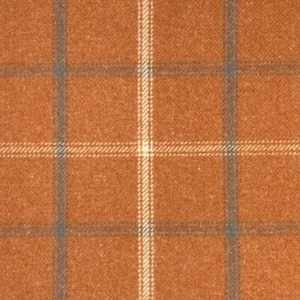Brora Pin Check Orange/Blue Grey  Wool Type Upholstery/Curtain Fabric  - Picture 1 of 4