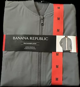 Banana Republic Men’s Bomber Jacket Size M, Color Gray Insulated Water Repellent - Picture 1 of 4