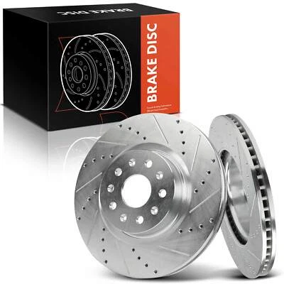 2 piezas rotores de freno perforados para Chevrolet Camaro 2016-2020 2022 Cadillac CTS delanteros Foto 1 de 4
