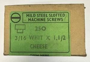 3/16" X 1 1/2", Cheese Head, Slotted, Whitworth (BSW), Machine Screws, Self Col. - Picture 1 of 3