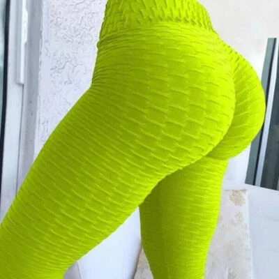 Pantalones de yoga para mujer Tik Tok anticelulíticos push up acanalados cintura alta leggings gimnasio Foto 1 de 4