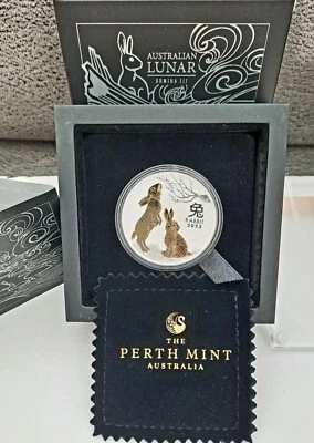 Australian Lunar Series III. Anno del coniglio. Argento 2023 1 oncia. Unc. Do... - Immagine 1 di 4