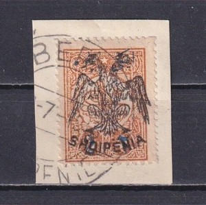 ALBANIA 1913, overprint on Turkish stamp 2 pa on 5 pa, part cover, Used - Picture 1 of 2