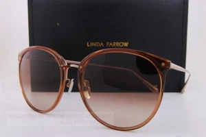 Brand New Linda Farrow Sunglasses KINGS LFLC/747S 034 Tobacco/Brown Gradient - Picture 1 of 8