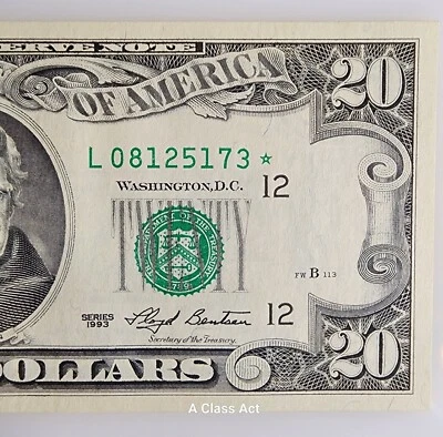 STAR San Francisco $20 Series of 1993 Green Seal Federal Reserve Note - T8100 - Image 1 of 4