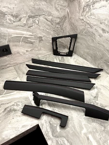 BMW E46 LIMOUSINE TOURING Interieurleisten Satz CARBON LEDER M NÄHTE RHD - Picture 1 of 12