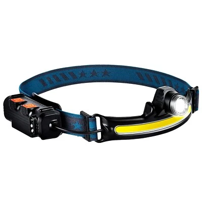 torcia led frontale lampada da testa ricaricabile impermeabile sensore 6 modalit