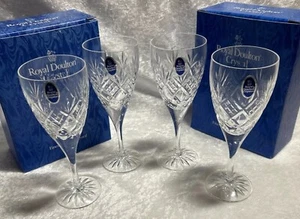 Royal Doulton Elizabeth Crystal Wine Glasses Set Of 4 NOS Original Boxes - Picture 1 of 14