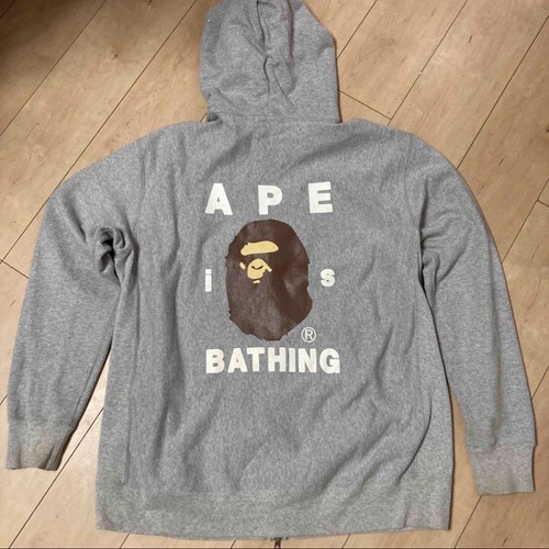 A BATHING APE (BAPE) Felpa con cappuccio BAPE XL full zip parka usata in ottime condizioni autentica rara scimmia