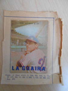 Rare Card  #57   JOSE HERRERA     Topps/Venezuela 1967   REMOVED FROM/ALBUM