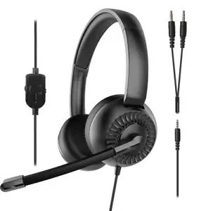 SPEEDLINK METIS Stereo Headset Kopfhörer Mikrofon 3,5mm Jack Y-Adapter Black - Bild 1 von 5