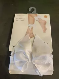A New Day - Fashion Anklets 1 pair WHITE Fishnet One Size - Picture 1 of 2