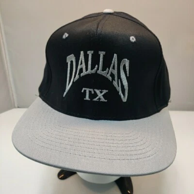 DALLAS TEXAS Sombrero Vintage Negro Gorra Ajustable Camionero Foto 1 de 4