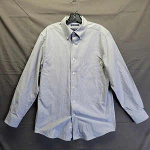 Saddlebred Light Gray Easy Care Oxford Button Down Long Sleeve 15.5 32/33 - Picture 1 of 6